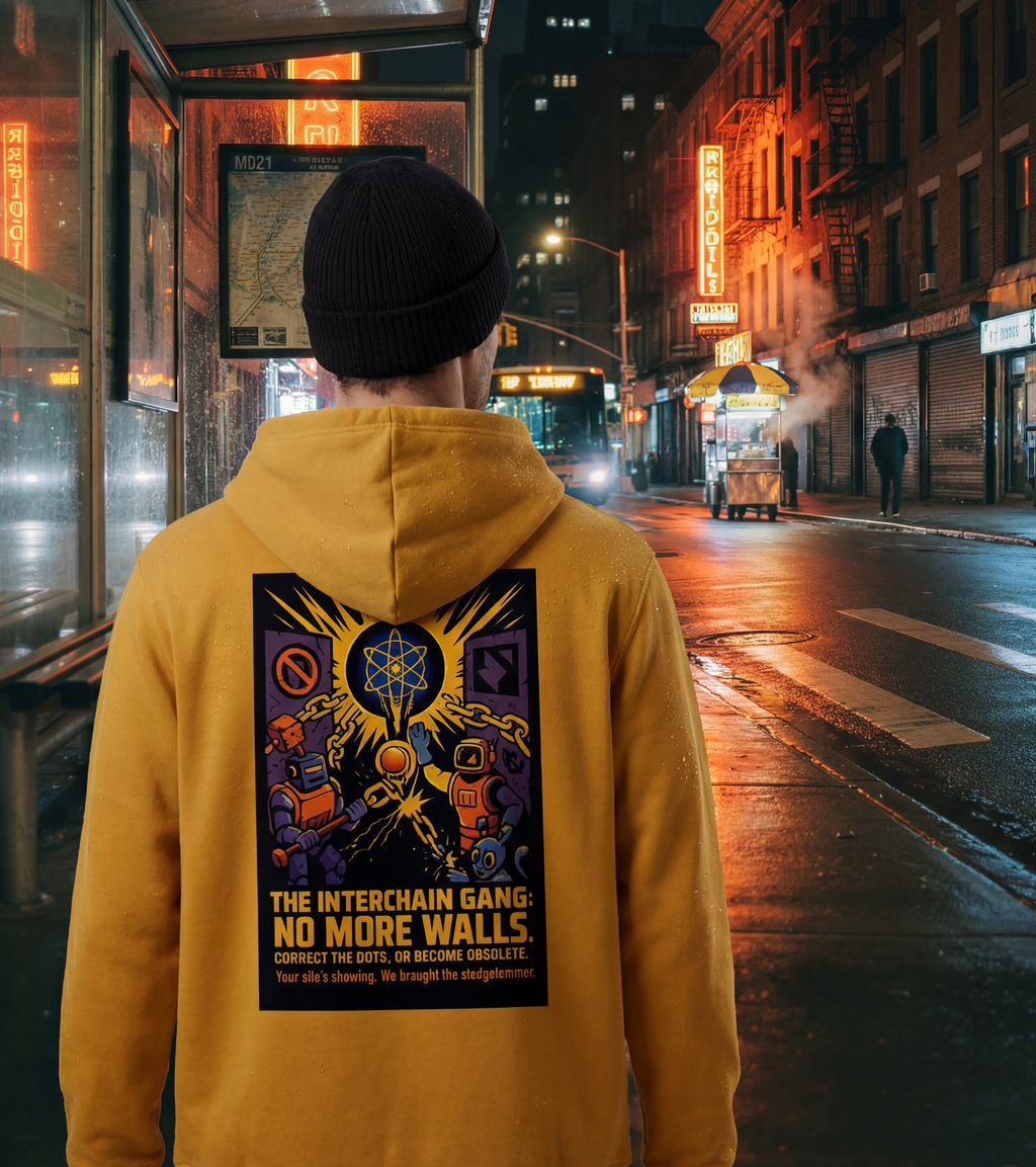 Hoodie Mark11: ATOM "Interchain Gang" No More Walls. Connect the dots or become obsolete.